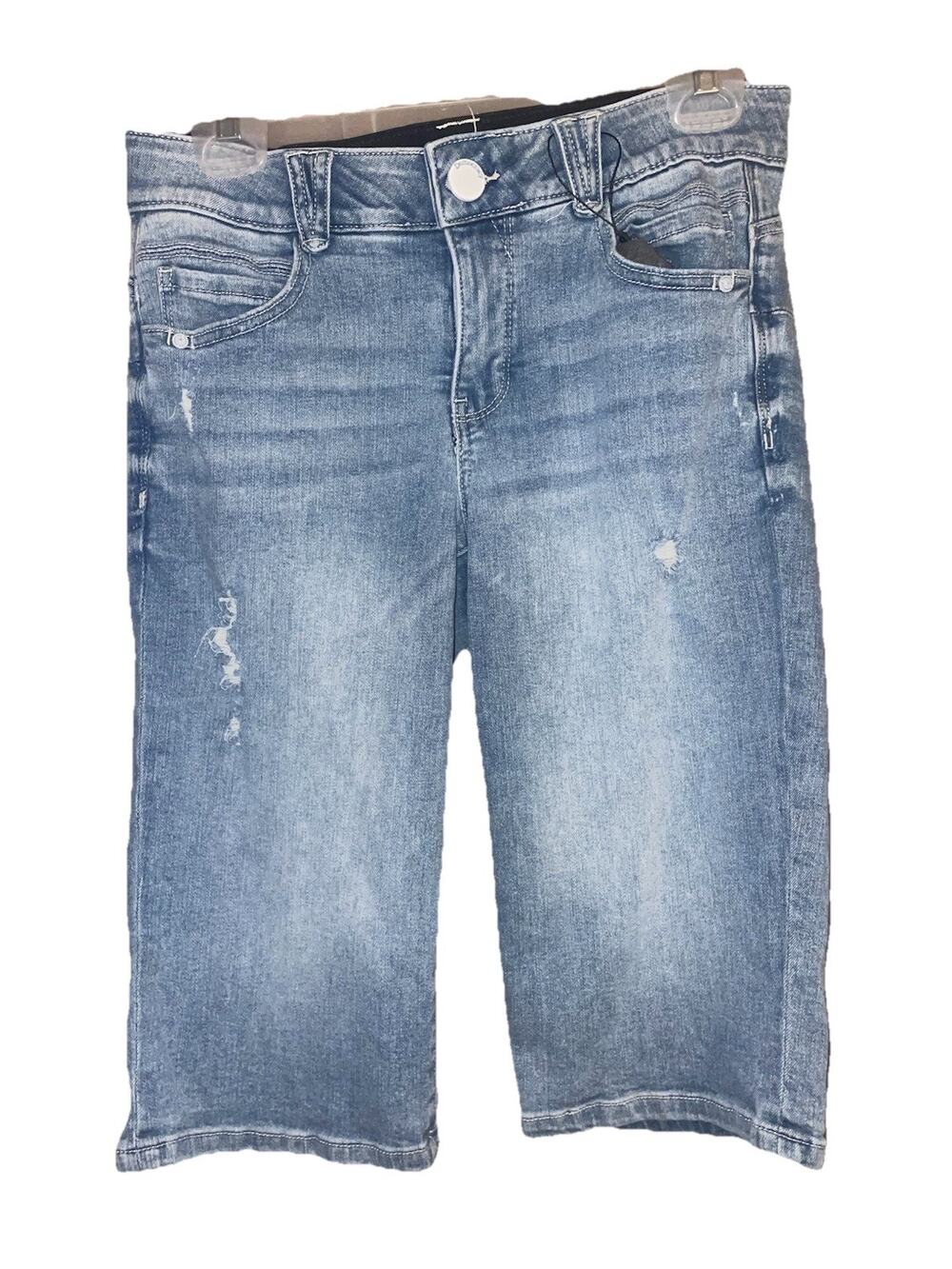 Democracy Women’s Ab Solution Jean Shorts Stretch Band Waist Sz 6 Long Denim